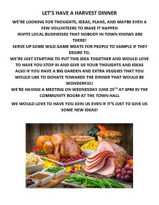 Harvest Dinner Meeting @ Carroll Town Hall, Community Room